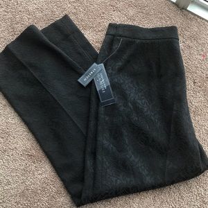 Jones New York Black Embroidered Pants NWT